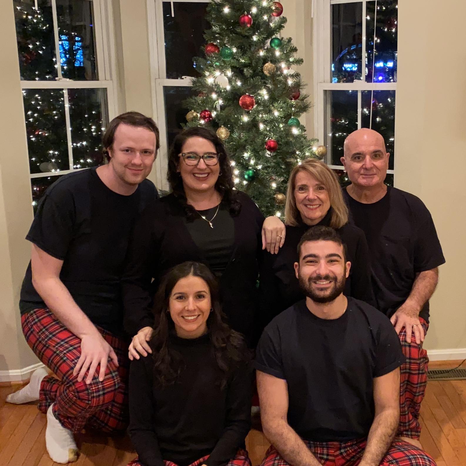 With Natalie’s family on Christmas Eve