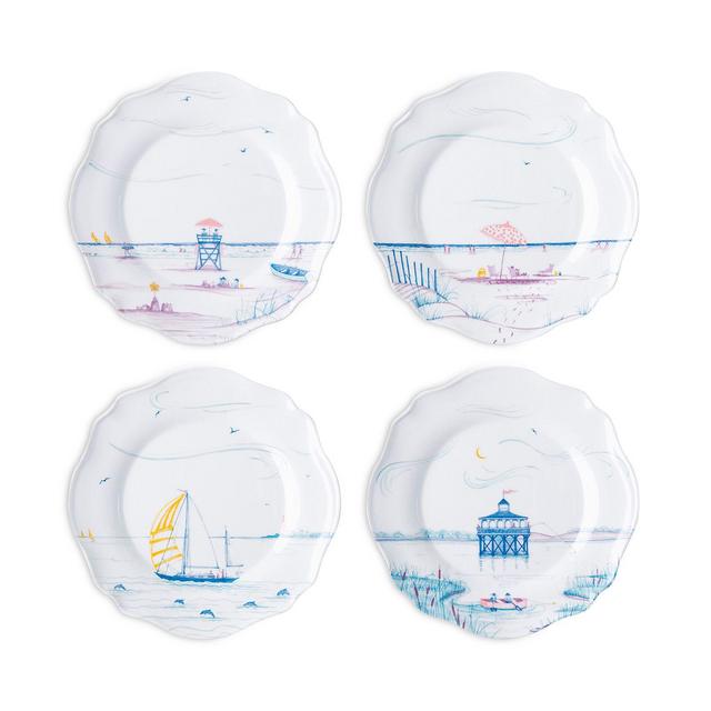 Juliska Country Estate Seaside Melamine Assorted Dessert/Salad Plates, Set of 4
