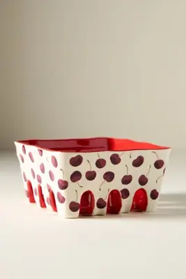 Berry Icon Handpainted Stoneware Berry Basket