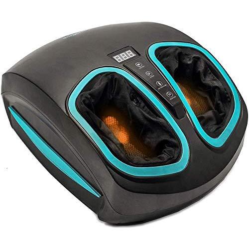Shiatsu Foot Massager Machine with Heat - Electric Deep Kneading Massage Air Compression - Circulation, Feet Legs, Plantar Fasciitis, Neuropathy Chronic Nerve Pain Therapy Spa Gift