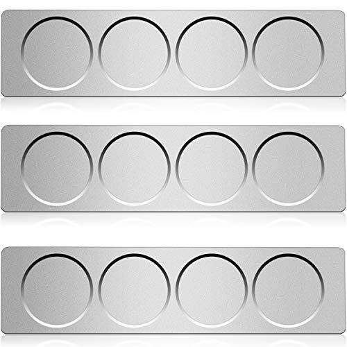 Chengu 3 Pieces Stainless Steel Wall Plate Base Wall Mounted Base for Home Kitchen Spice Jars Supplies