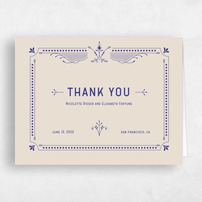 Blue Rustic Wedding Thank You - Augusta Type