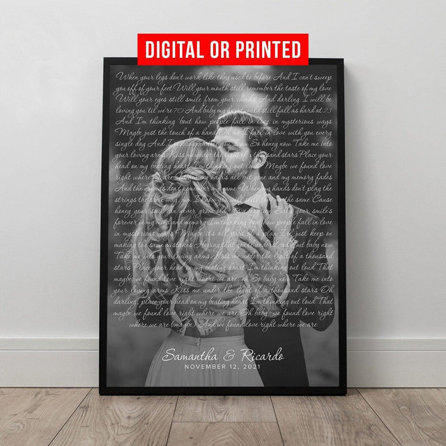 Wedding Song Lyrics with Photo Personalized First Dance Favorite Song Canvas