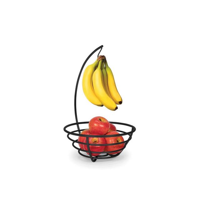 Tovolo Euro Small Fruit Tree, Space Saving Fruit Holder with Attached Banana Hanger Hook Stand