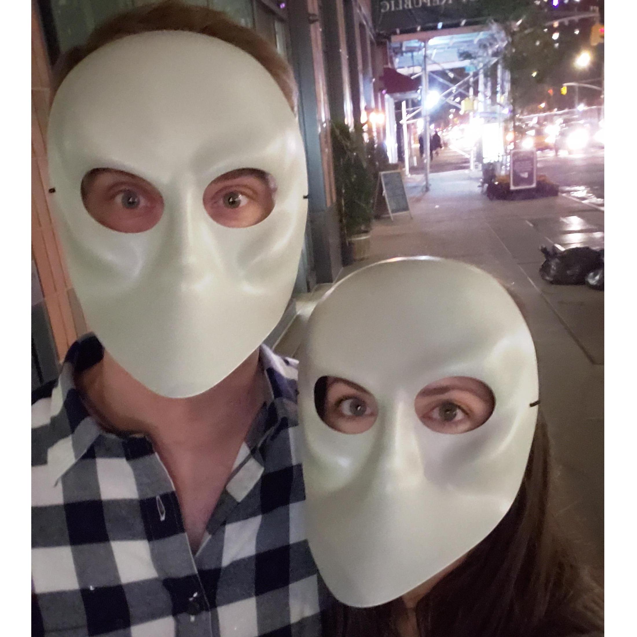 Our masks from Sleep No More interactive theater performance