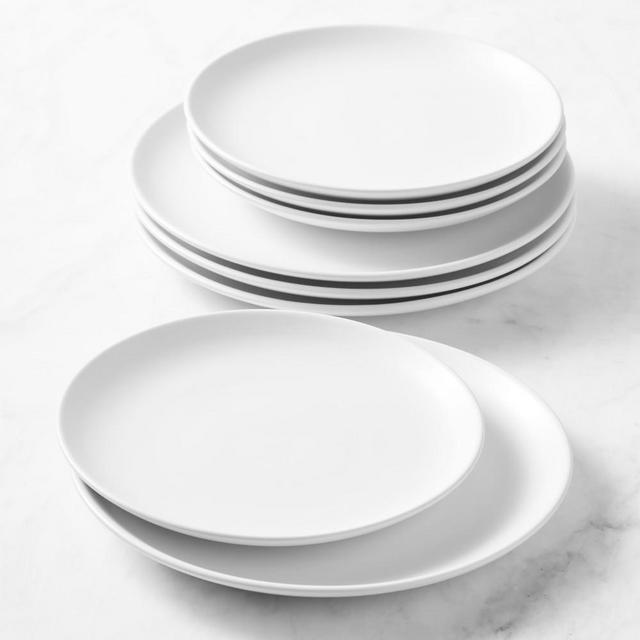 Open Kitchen by Williams Sonoma Matte Coupe Dinner & Salad Plates, Set of 4, White