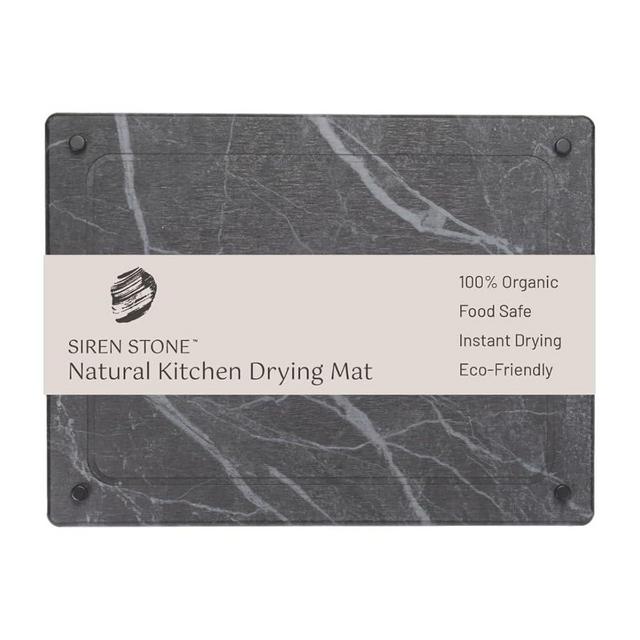 LARGE Natural Stone Dish Drying Mat for Kitchen Counter - Premium Diatomaceous Earth Mat | Quick Drying, Super Absorbent | Non-Toxic, BPA-Free, Eco-Friendly | Female-Founded USA Brand (18"x14")