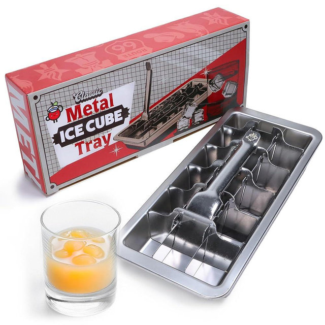 Captain Cranberry Stainless Steel Ice Cube Tray with Divider (11", 18 cubes), Classic Metal Ice Cube Trays for Freezer, Vintage & Retro, Non Toxic, Plastic Free, Dishwasher safe