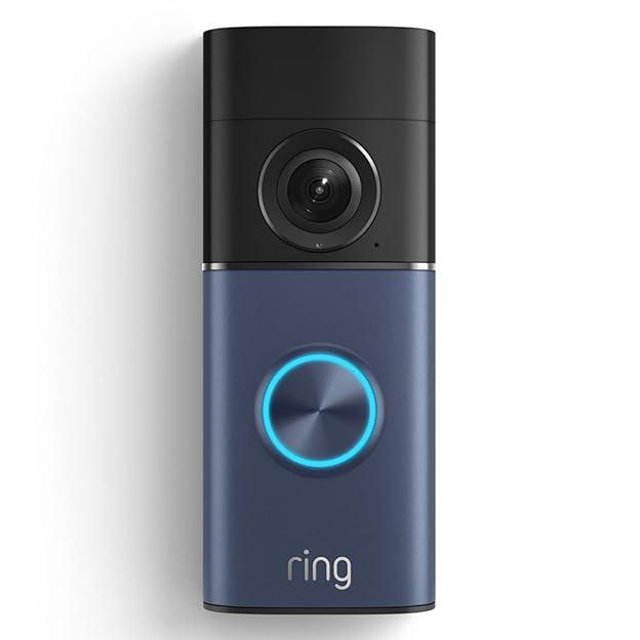 Ring Wired Doorbell Plus (newest model), Home or business security, Retinal 2K with wide-angle video, 4x Enhanced Zoom, and Low-Light Sight, Polished Night Navy