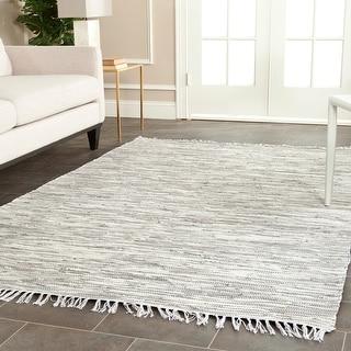 SAFAVIEH Handmade Flatweave Montauk Gjyle Casual Cotton Rug - 8' x 10' - Silver