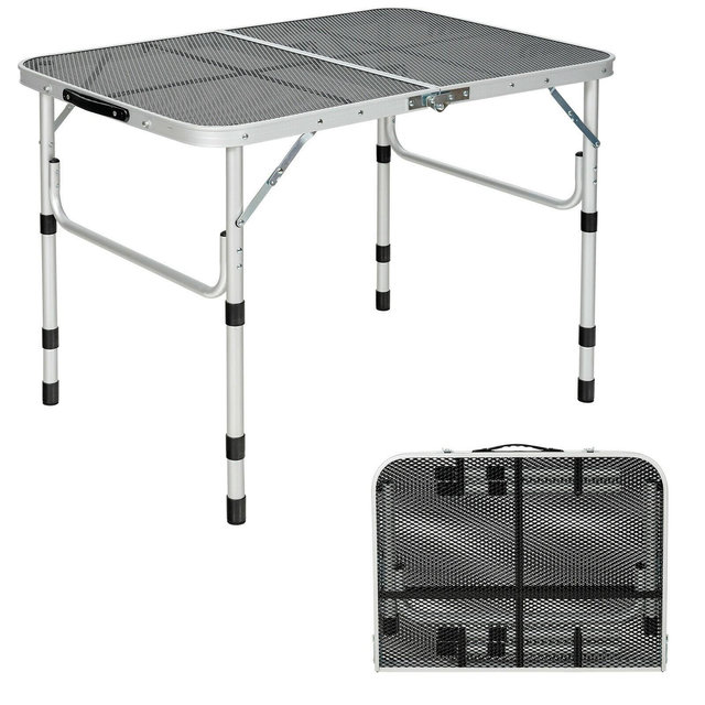 Costway Folding Grill Table for Camping Lightweight Aluminum Metal Grill Stand Table