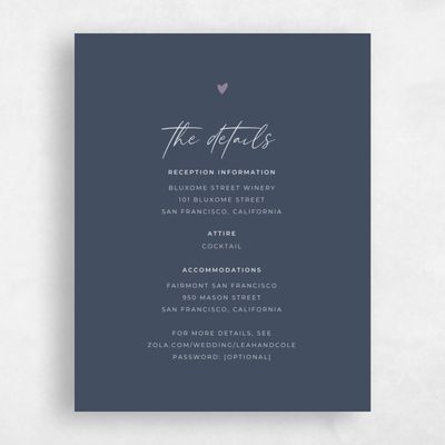 Grayed Navy, Blue Wedding Enclosure - Marley