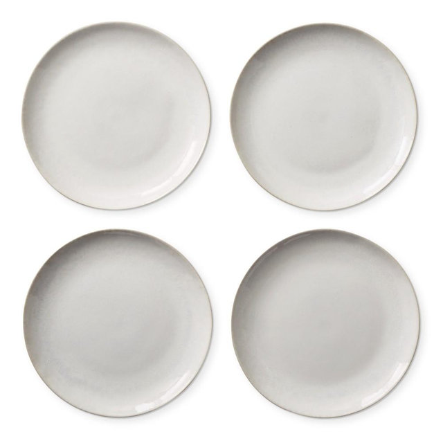 Reactive Glaze Salad Plates, Each, White