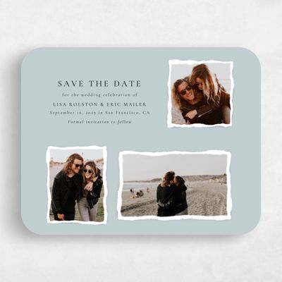 Blue Rounded Wedding Save the Date - Jayden Multiphoto