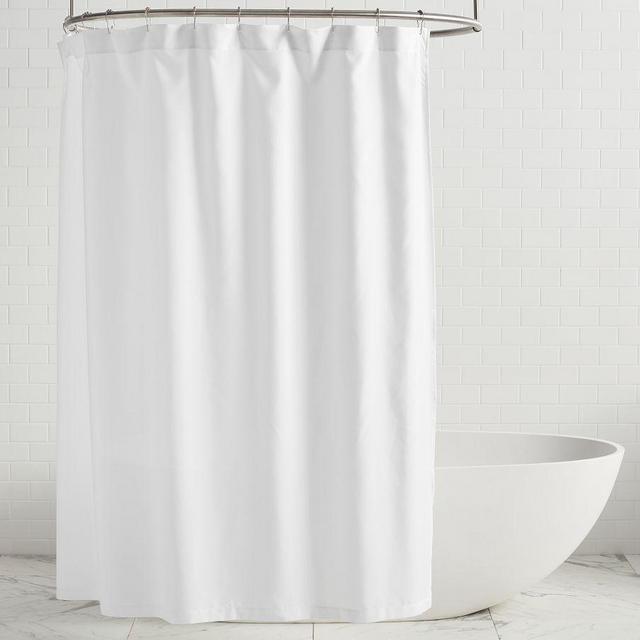 White Retreat Basic Fabric Shower Curtain Liner, 72"