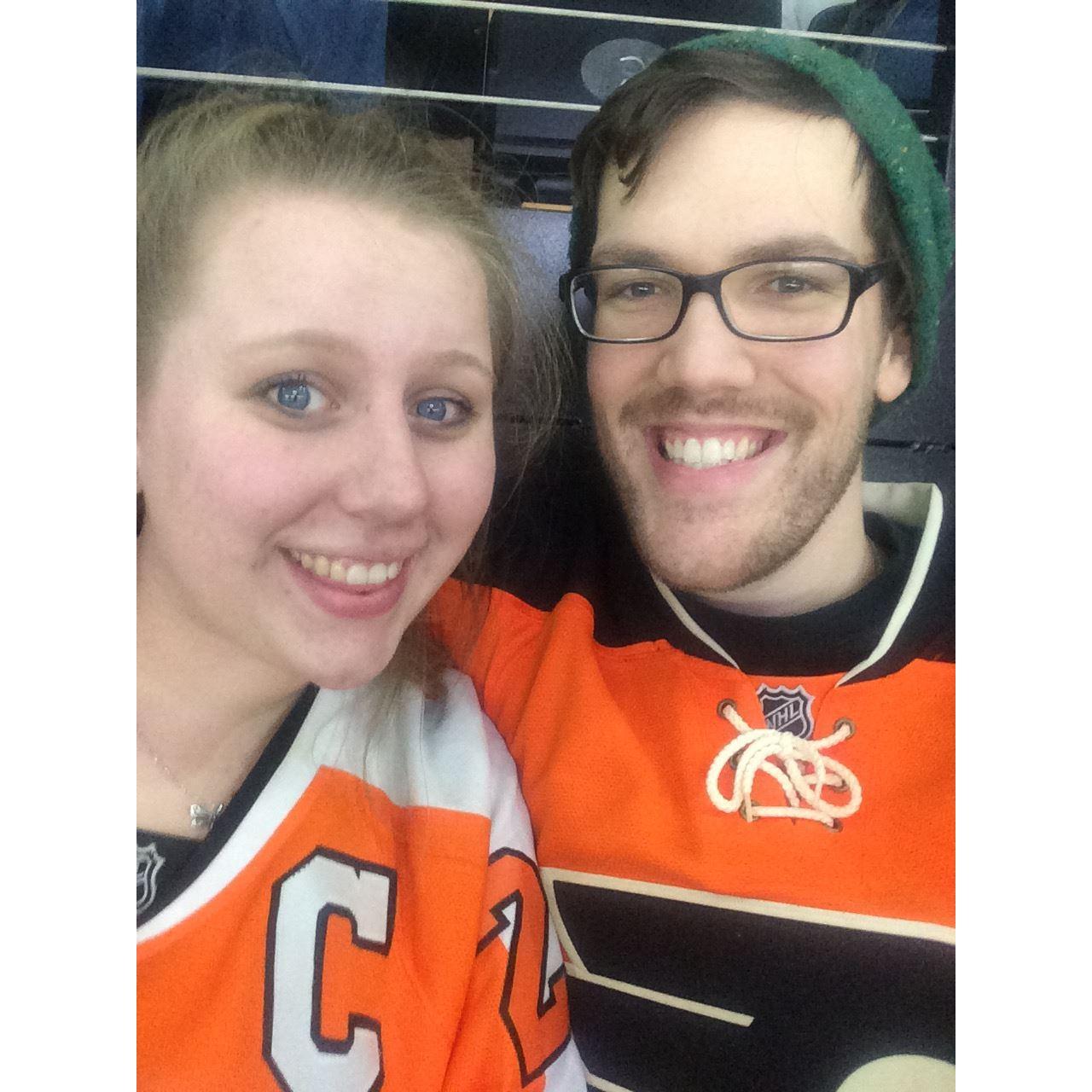 At a Lehigh Valley Phantoms game in Allentown, PA