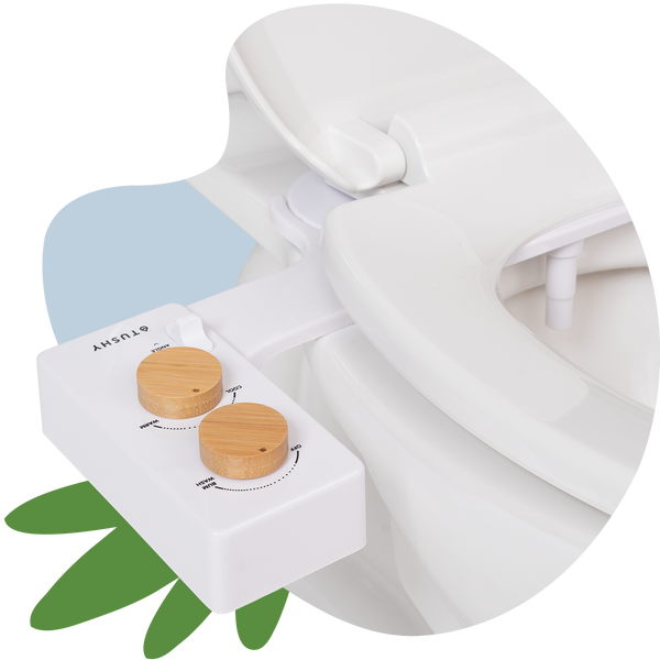 TUSHY Spa 3.0 - White with Bamboo Knobs