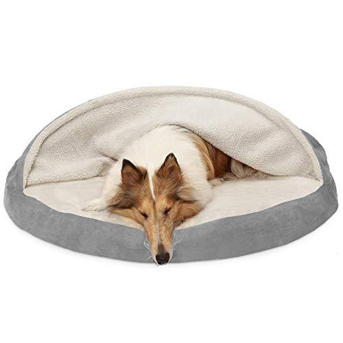 Furhaven Pet Dog Bed | Therapeutic Round Cuddle Nest Snuggery Burrow Blanket Pet Bed w/ Removable Cover for Dogs & Cats - Available in Multiple Colors & Styles