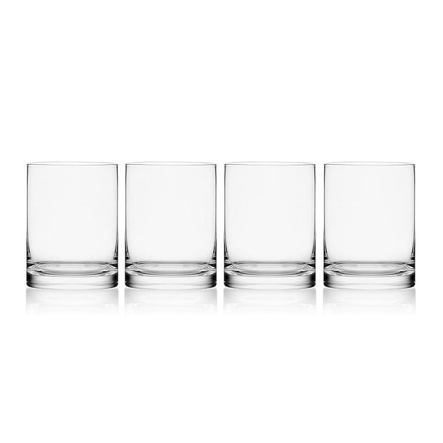 Mikasa Lana Whiskey Rocks Double Old Fashion Glasses, Set of 4, 17 Ounce, Clear