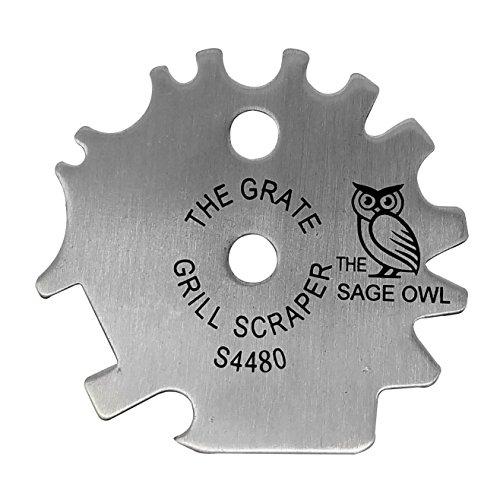 Stainless Steel BBQ Grill Scraper - Safer Than A Wire Brush for Cleaning Your Barbecue Grate - Add This Bristle Free Barbeque Cleaner to Your Tailgating Accessories - Stocking Stuffer Ideas