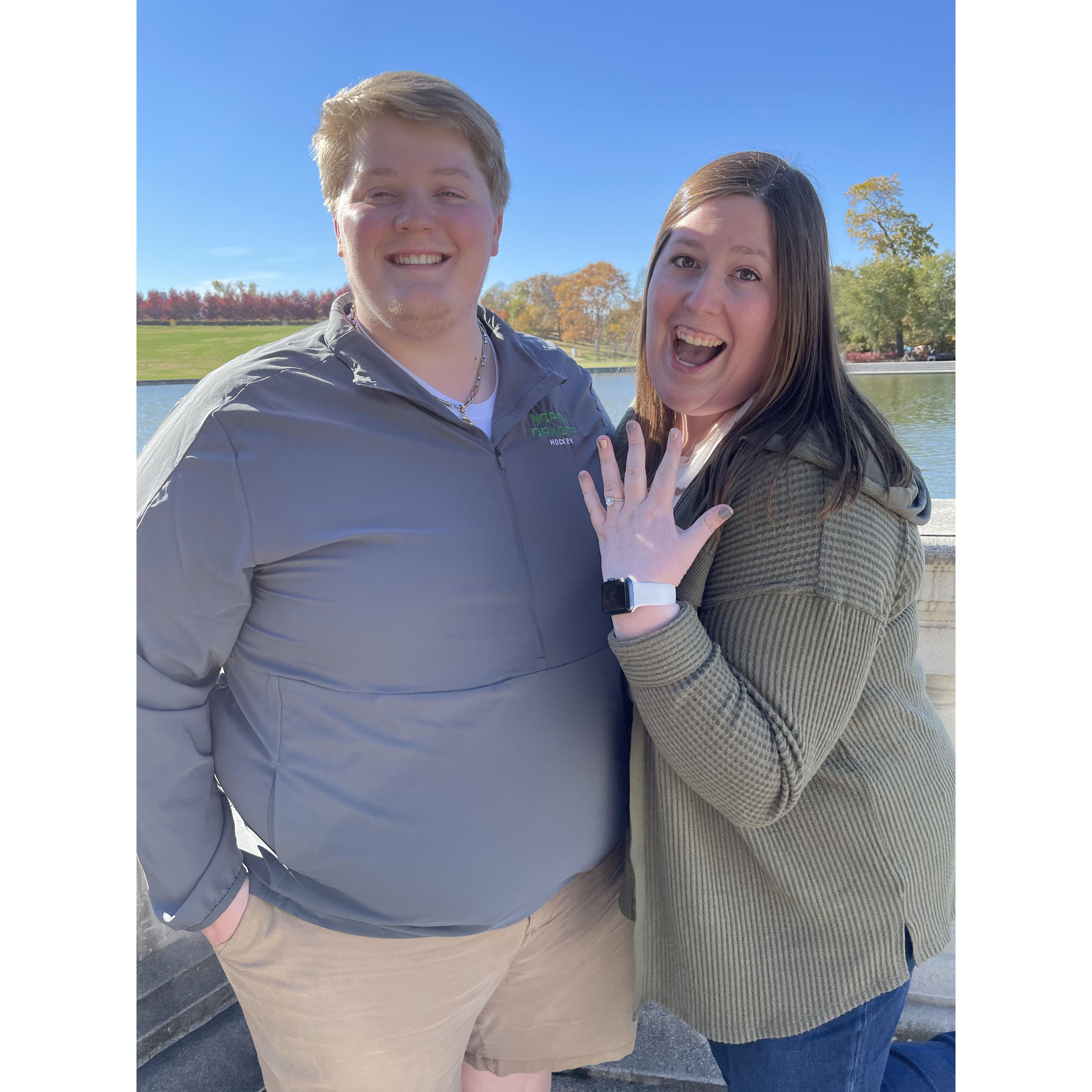 Got engaged in Oct. 2022 while on vacation in St. Louis!