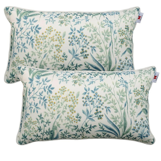 JMKaixin Pack of 2 Patio Lumbar Pillows, 12"x20" Fade Resistant Outdoor Waterproof Lumbar Pillow with Inners, Decorative Garden Lumbar Cushions for Home Patio Terrace Sofa Use