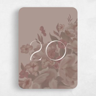 Brown Rounded Wedding Table Number - Canopy