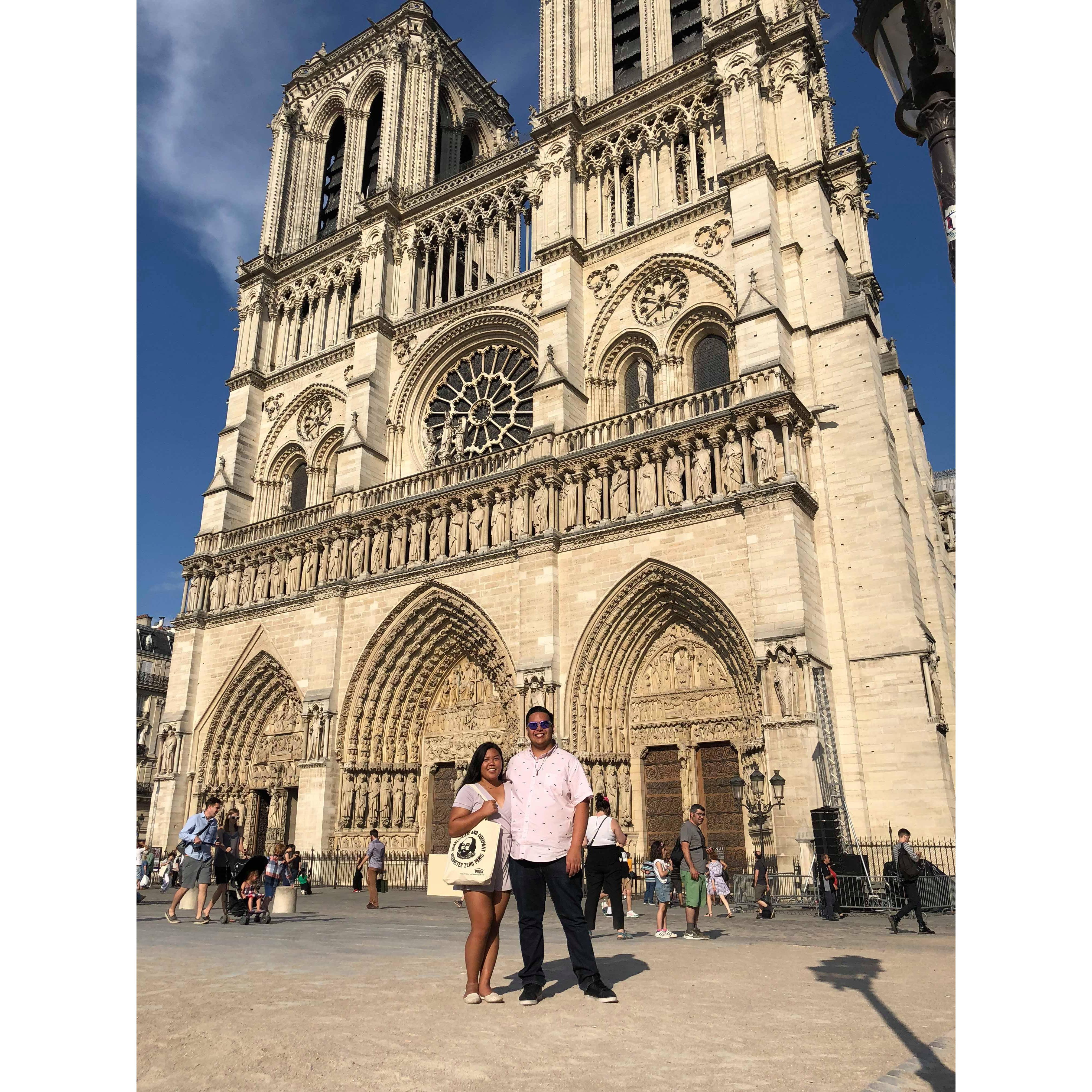 In front of Notre Dame during the jazz band trip to Europe.