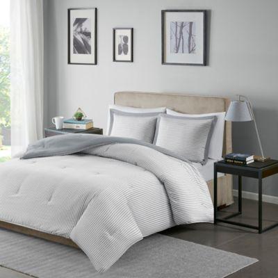 Madison Park Essentials Hayden 3-Piece Down Alternative Full/Queen Comforter Set in Blue