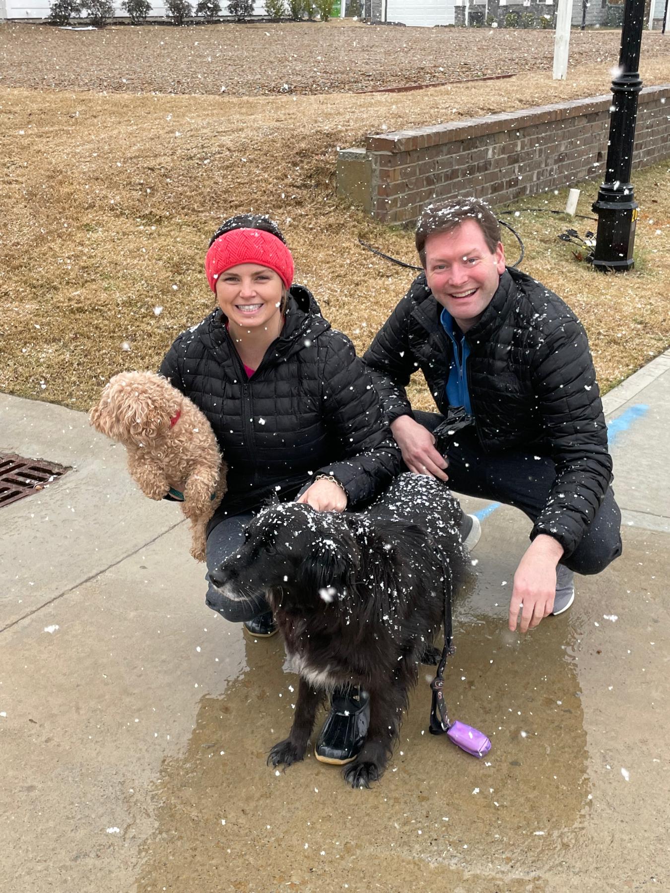 Snow day with our pups, Milly and Copeland