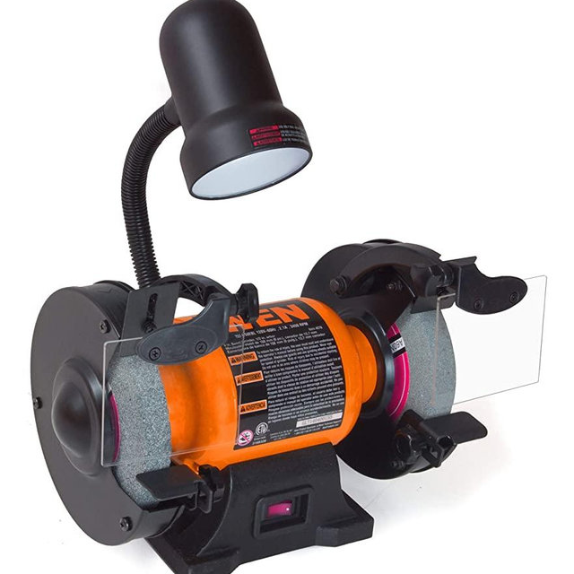 WEN BG4276 2.1-Amp 6-Inch Single Speed Bench Grinder with Flexible Work Light