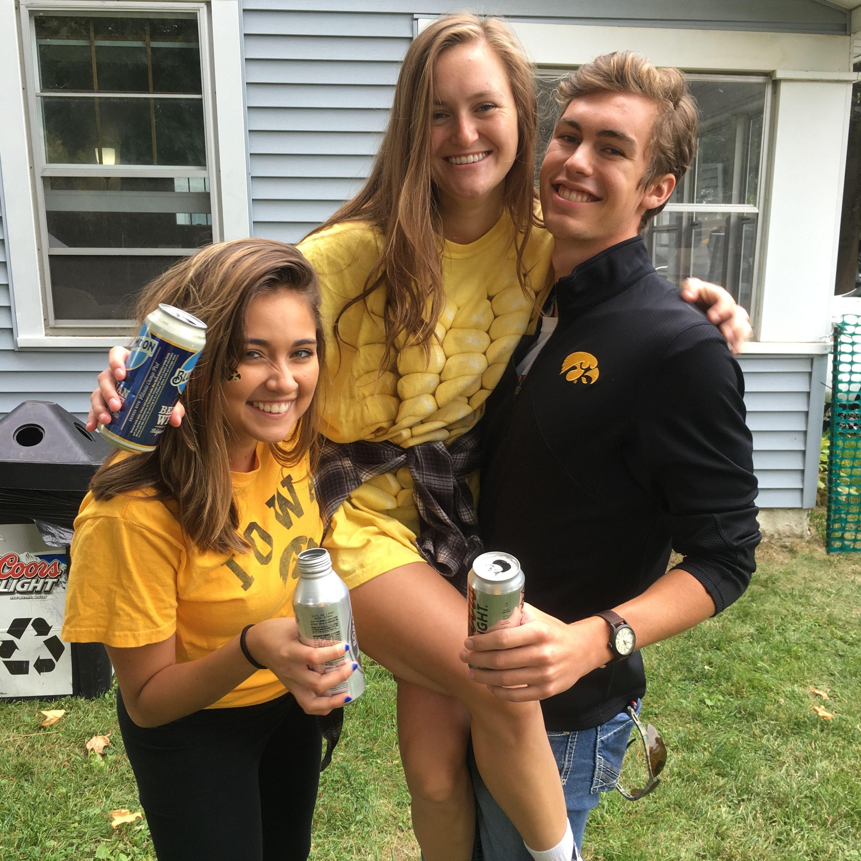 Hawkeye tailgate with Danielle's friend (and now bridesmaid) and Tyler's housemate Valentina - Iowa City, 2017