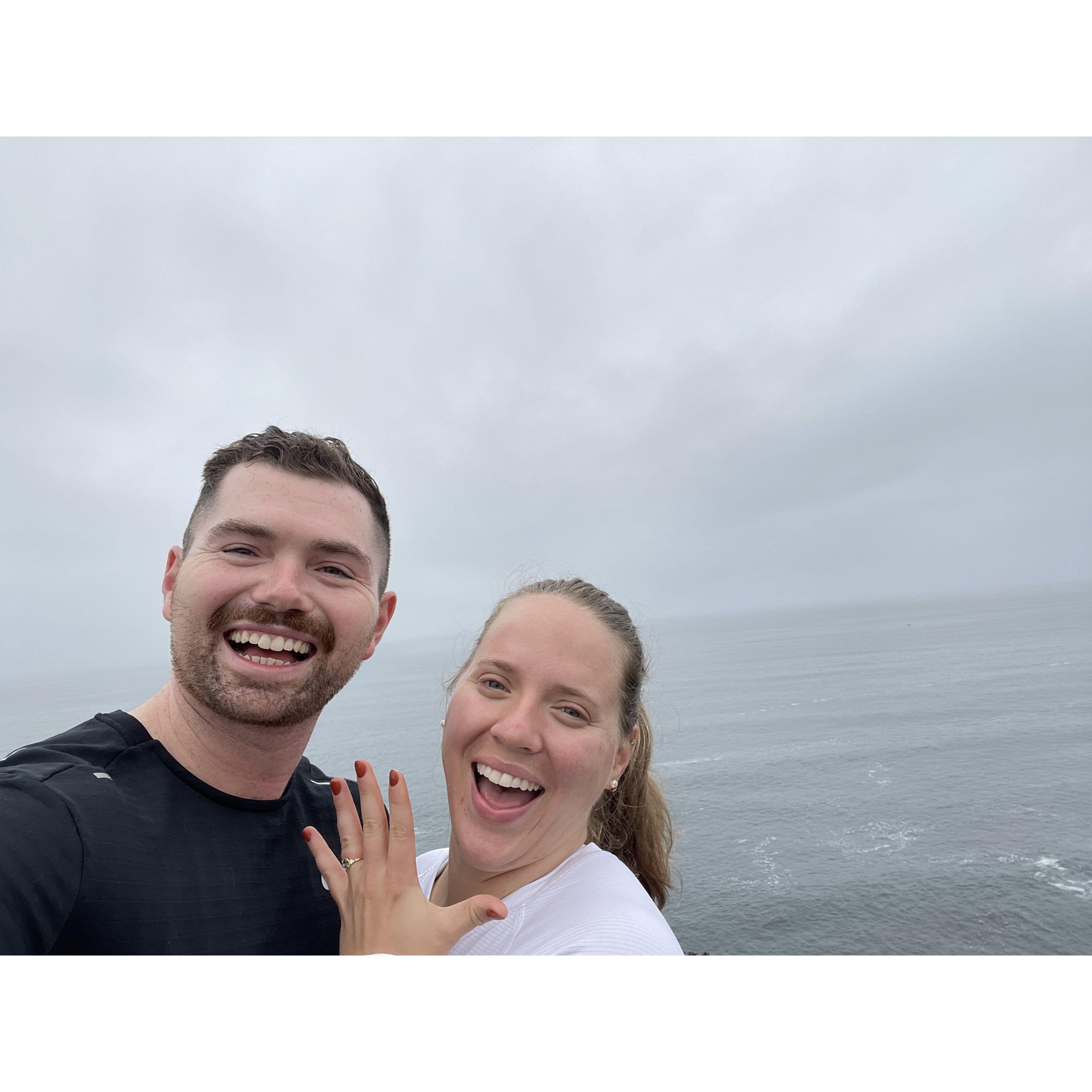 Right after we got engaged on a hike in Point Reyes National Seashore.