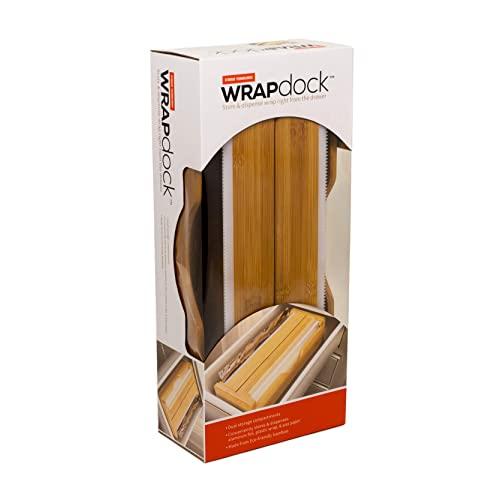 WRAPdock | 6" x 3" x 13.75" | Dual storage kitchen solution helping you use your aluminum foil, plastic wrap, wax paper, etc. Holds any 2 rolls (Reynolds Wrap, Glad Plastic Wrap, Saran wrap, Cut-Rite)