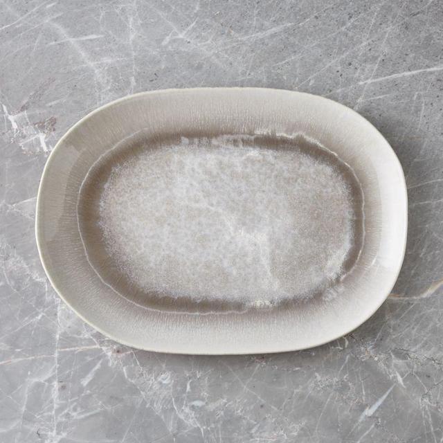 Caspian Grey Reactive Glaze Oval Platter