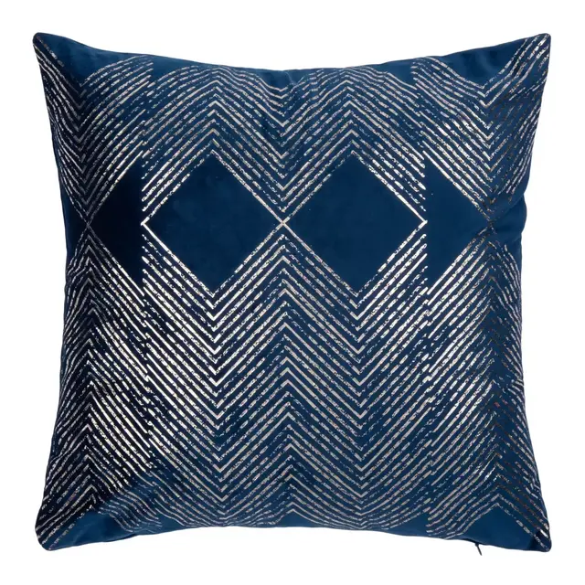 Safavieh Sarla Square 18" X 18" Throw Pillow in Navy/Grey