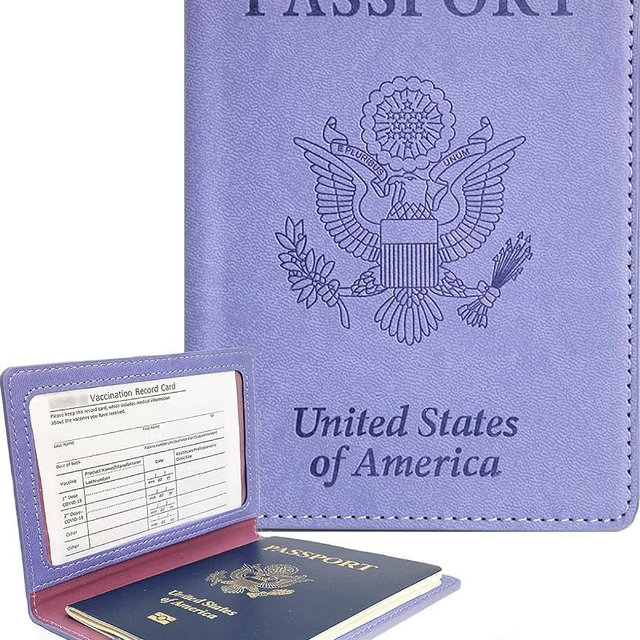 Sizobi Leather Passport Holder Covers Case, Passport Book Wallet Card Slot Luggage Tag, International Travel Must Haves Travel Accessories for Women Men, Cruise Ship Essentials, Travel Gifts