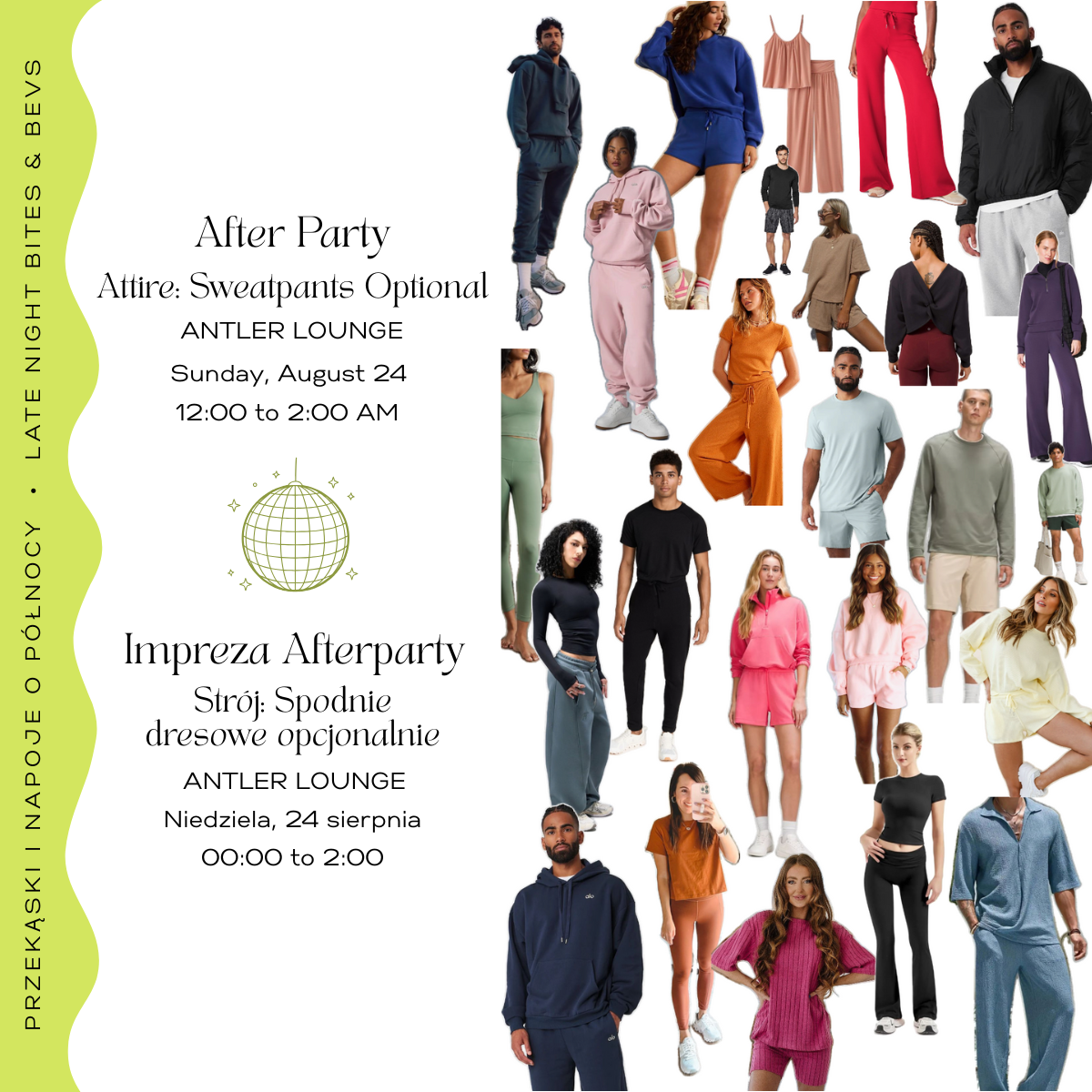If you plan to bring a change of clothes for late night, please come upstairs and check your After Party bag in the Ski Lockers before heading to the Pre-Ceremony Gathering on the Bridge Plaza.