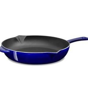 Staub Cast-Iron Fry Pan, 10", Sapphire Blue