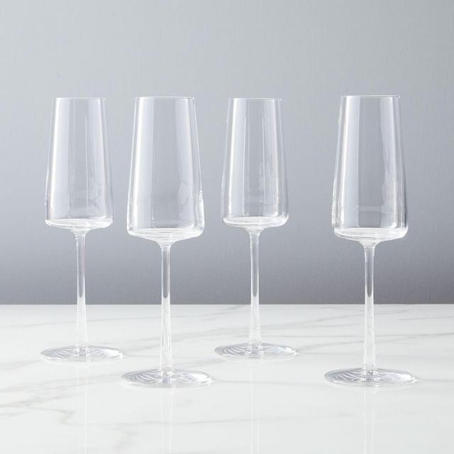 Horizon Collection, Champagne Glass, Set of 4, Clear
