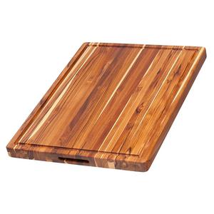 Teak Cutting Board - Rectangle Board With Hand Grip And Juice Canal (24 x 18 x 1.5 in.) - By Teakhaus