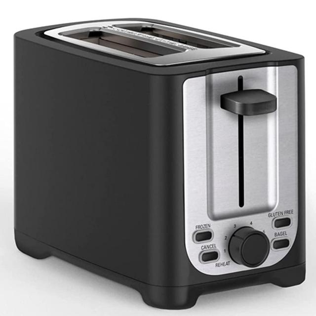 BELLA 2 Slice Toaster with Auto Shut Off - Extra Wide Slots & Removable Crumb Tray and Cancel, Defrost & Reheat Function - Toast Bread, Bagel & Waffle, Black