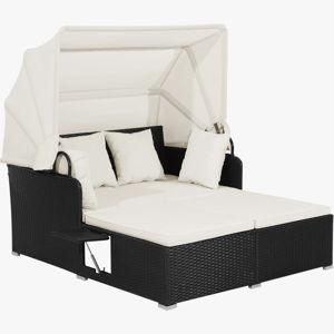 Avdyl 65'' Wide Straight Steel Patio Daybed with Cushions - Cream
