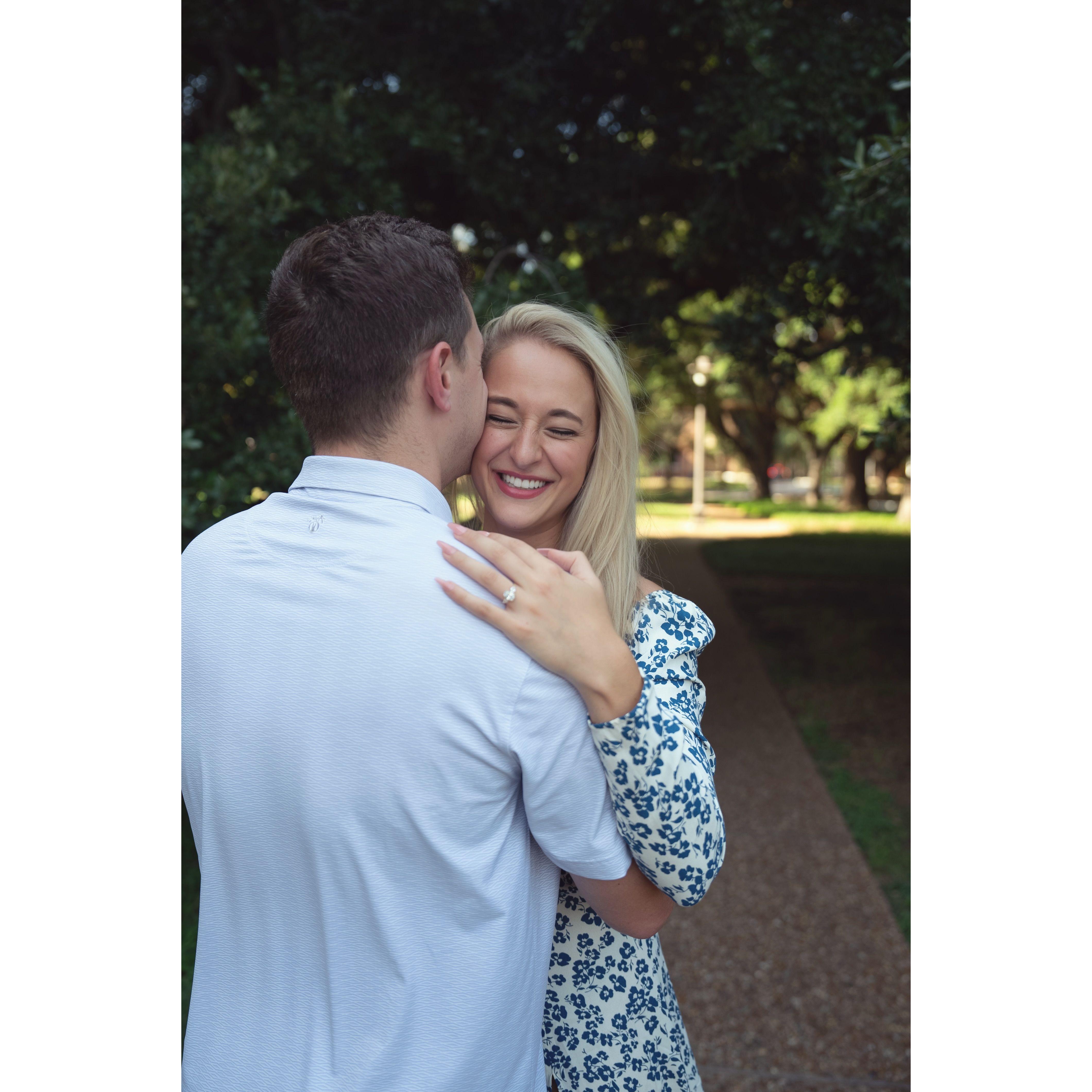 One of many photos at Rice of Anna laughing at something Dan has said.