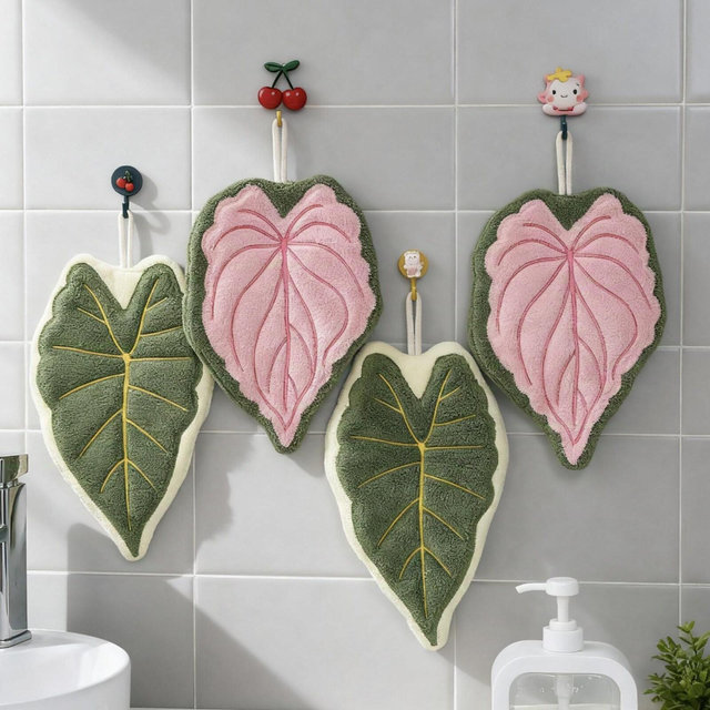 Modern Hanging Hand Towel, Home Leaf Hand Towels, Kitchen Hand Towel, Bathroom Towel, Gift for Nature Lovers, Gift for Her/Him, Housewarming