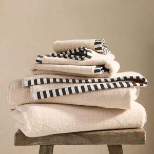 The Sloane Stripe Trim Soft Cotton Towel - 6 Washcloths