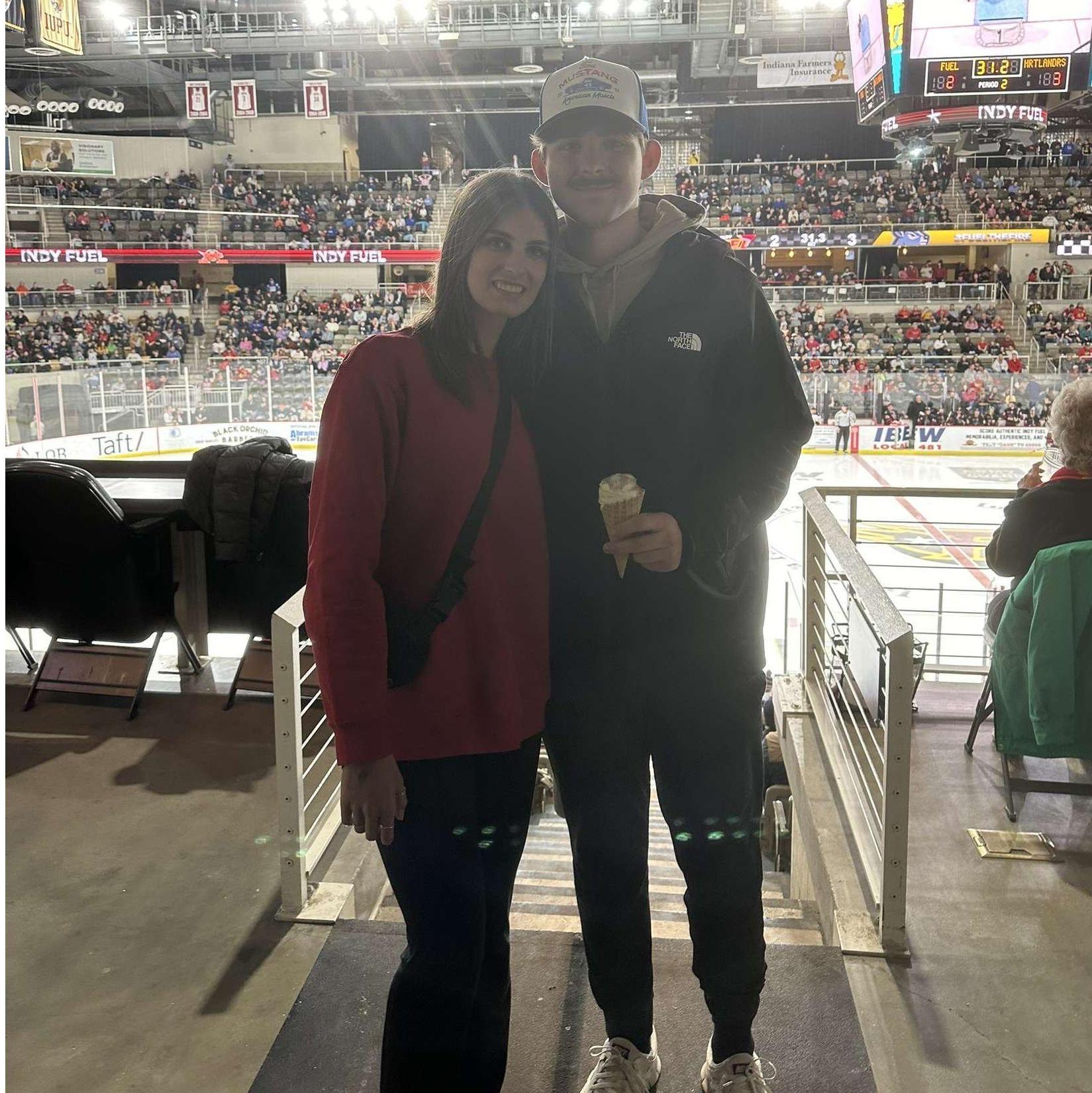 March 2024: Indy Fuel Hockey game together!
