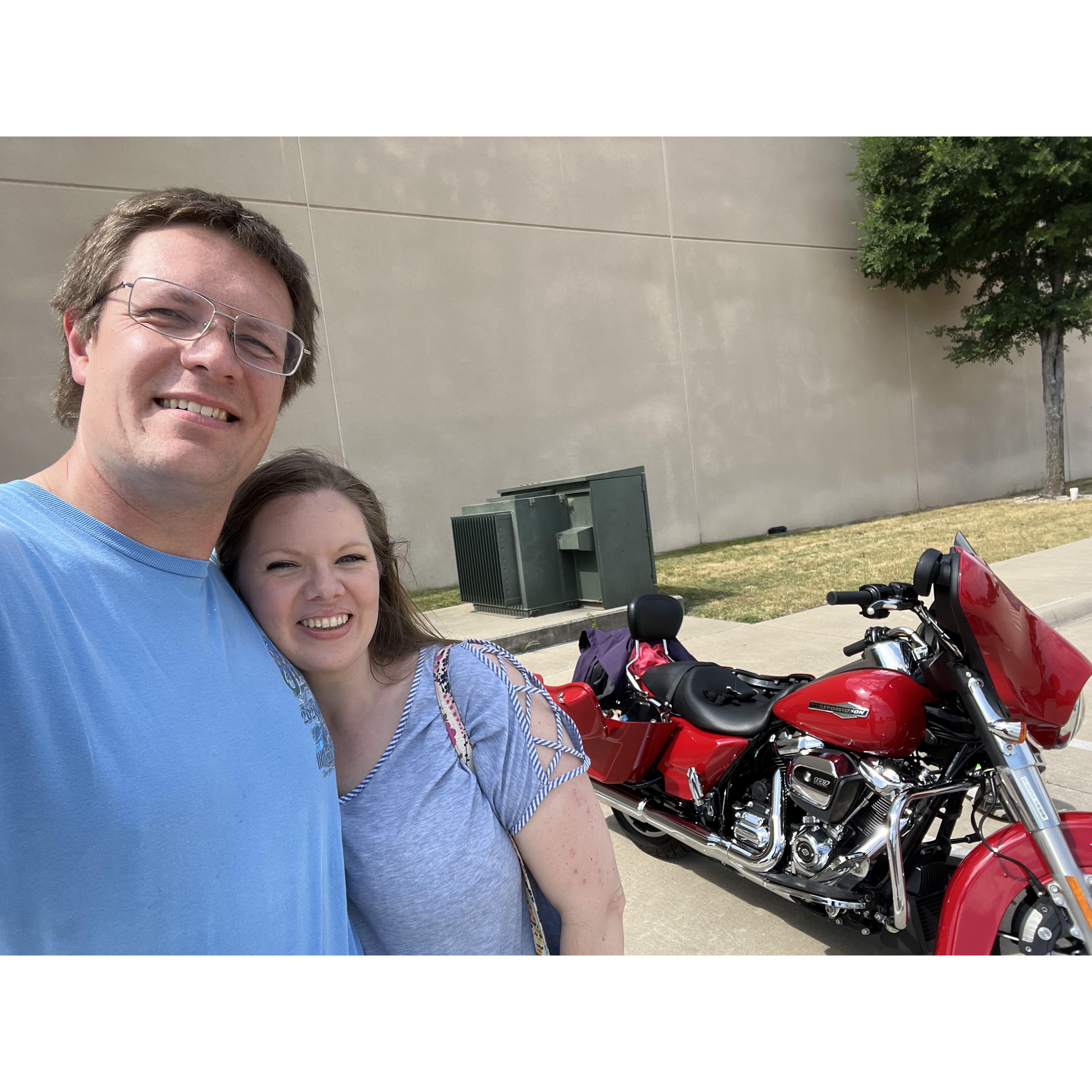 June 2023 - while Neal was visiting Joy in Texas, we rented a motorcycle and went cruising around North Texas. It was Joy's first time to ride a motorcycle! This was one of our favorite dates!