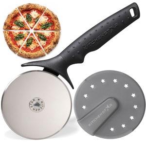 KitchenStar Pizza Cutter Wheel - 304 Stainless Steel Slicer Knife with Super Sharp Blade, Anti-Wobble Axle Mechanism, Ergonomic Non-Slip Handle & Protective Cover, Dishwasher Safe