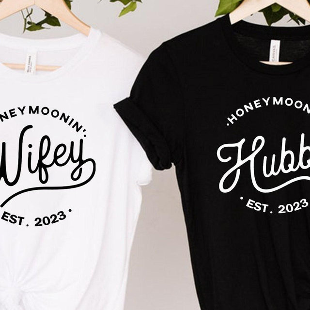 Cute Honeymoon Shirts, Wifey Hubby, Mr Mrs Shirts, Newlywed Shirts, Just Married T-Shirts, Engaged Matching Set, Fiancee Fiance Tees, Hubby